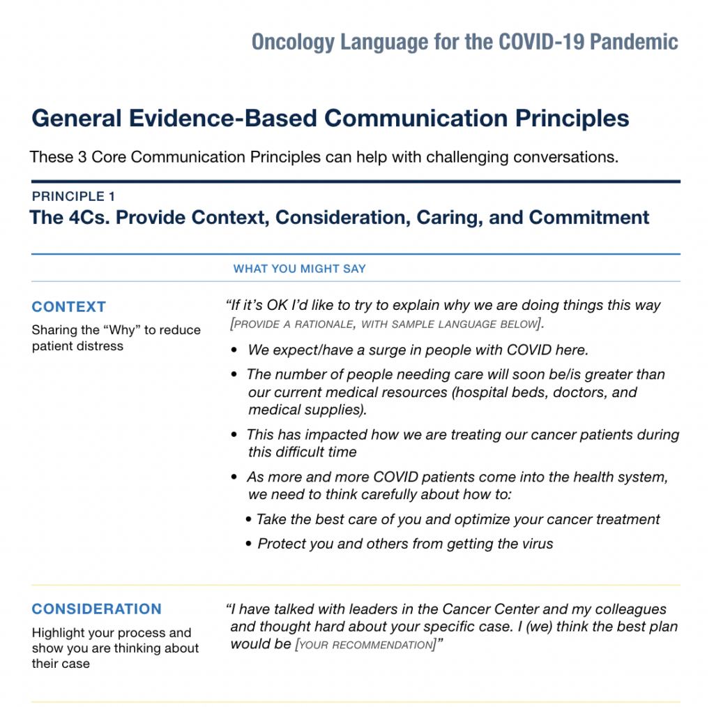 COVID Communication Guides screenshot